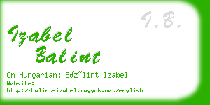 izabel balint business card